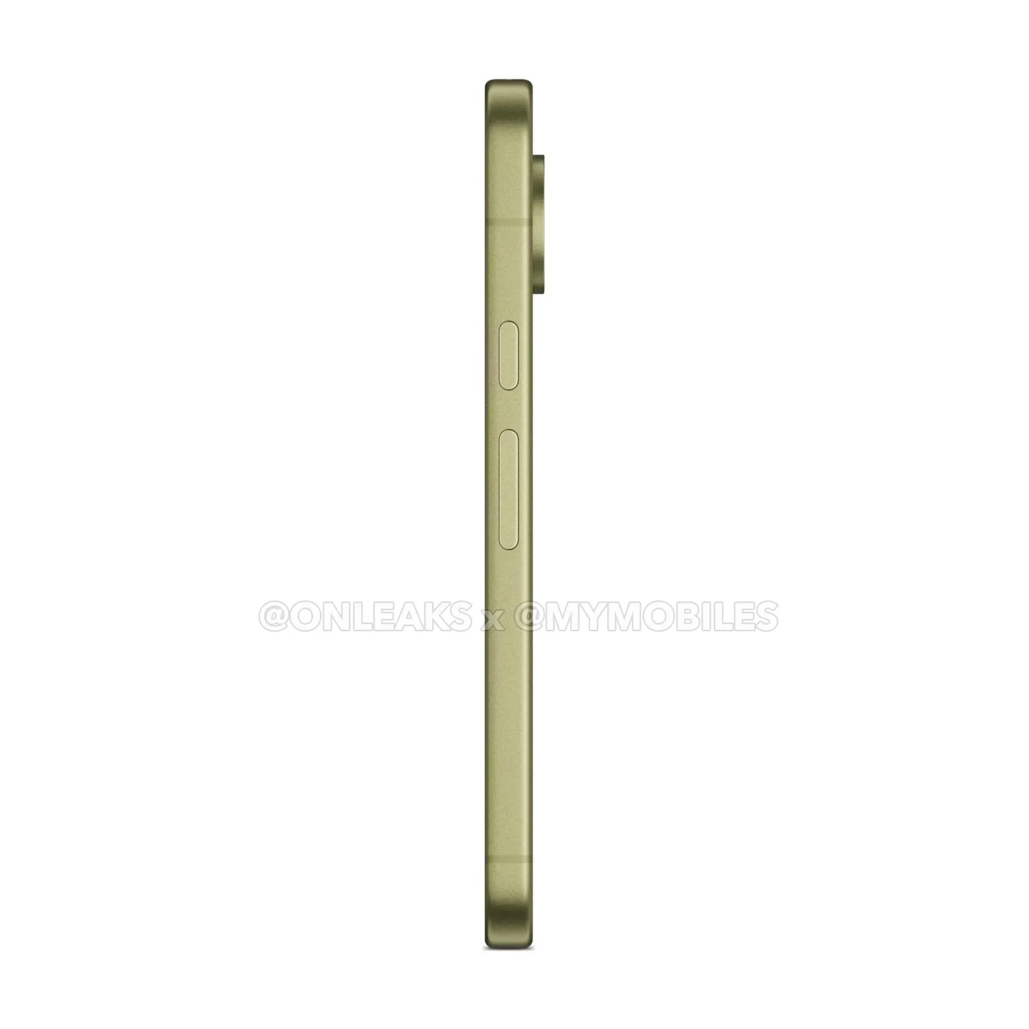 Google Pixel 11 in Green, leaked press render, side profile