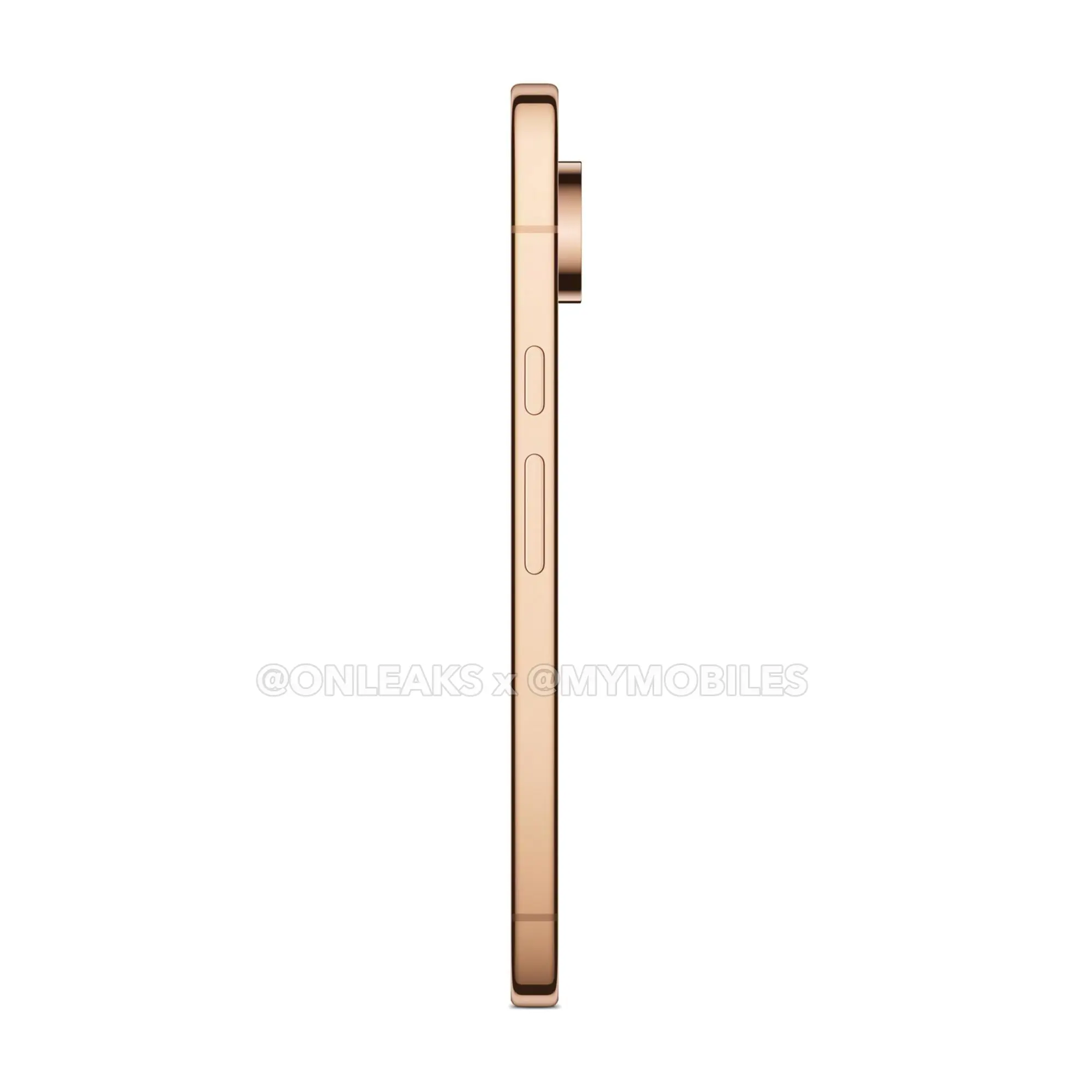 Google Pixel 11 Pro in Dune (coral-copper), leaked press render, side profile
