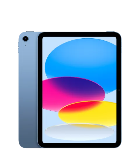 Apple iPad (10th generation) in Blue - front and back view