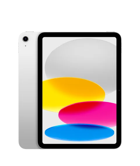 Apple iPad (10th generation) in Silver - front and back view