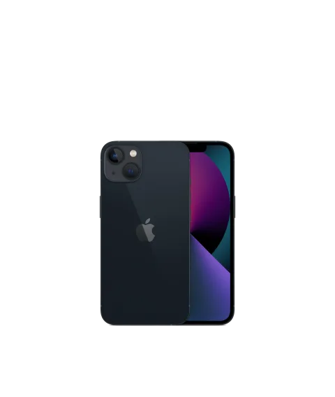 Apple iPhone 13 in Midnight - front and back view