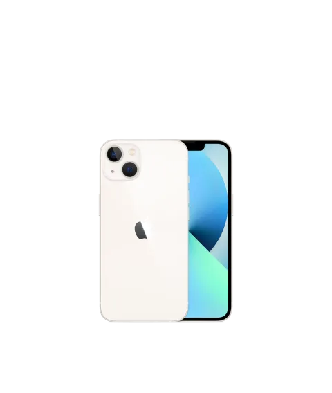 Apple iPhone 13 in Starlight - front and back view