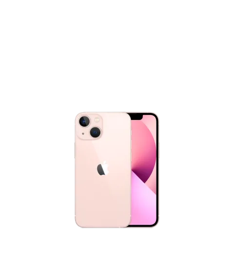 Apple iPhone 13 mini in Pink - front and back view