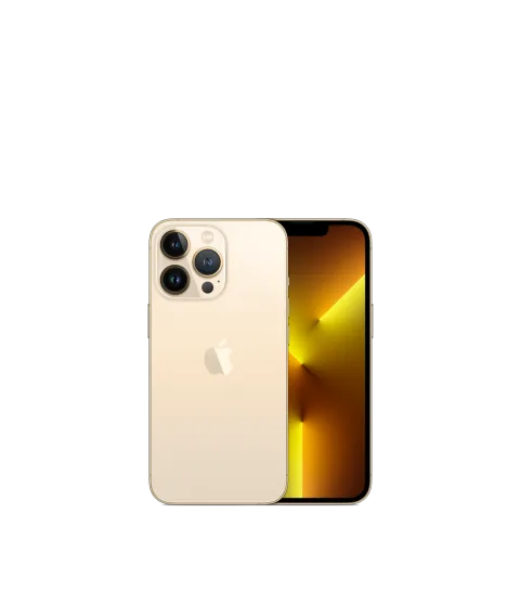 Apple iPhone 13 Pro in Gold - front and back view