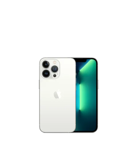 Apple iPhone 13 Pro in Silver - front and back view