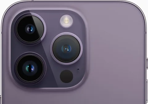 Close-up of the iPhone 14 Pro triple-camera system
