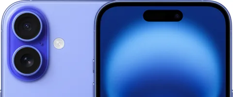 iPhone 16 in Ultramarine, side edge profile