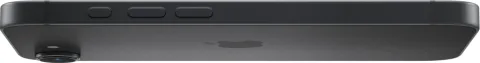 Apple iPhone 17e in Black, top-down thin edge profile