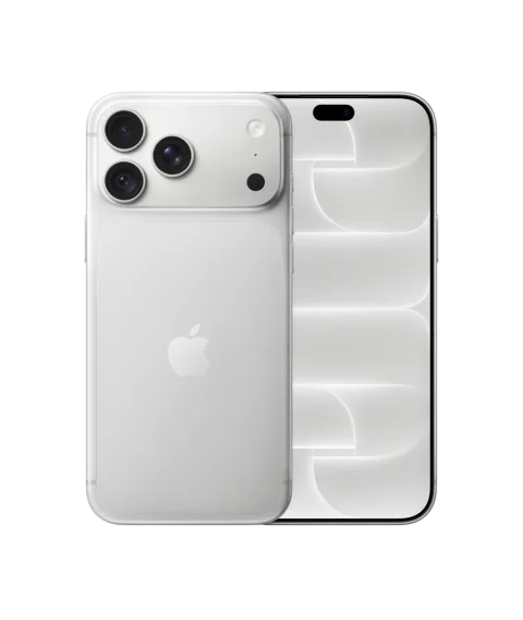 Apple iPhone 18 Pro Max in Silver, front and back view