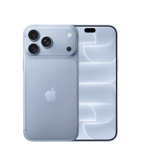 Apple iPhone 18 Pro Max in Glacier, front and back view
