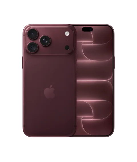 Apple iPhone 18 Pro Max in Burgundy, front and back view