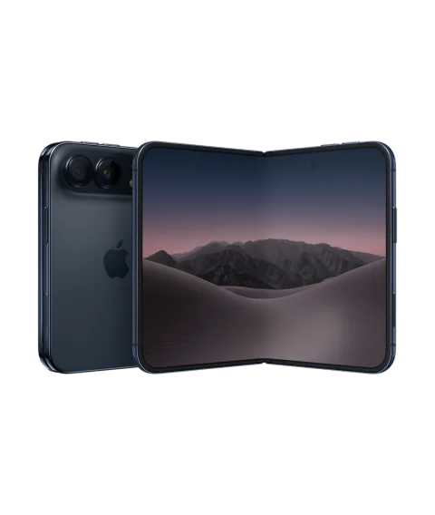 Apple iPhone Duo in Night Sky, unfolded inner display with the closed back behind