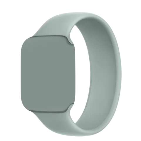 Apple Watch Series 8 with succulent green Solo Loop, angled view