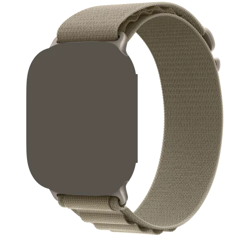 Apple Watch Ultra 2 with Indigo Alpine Loop, angled view