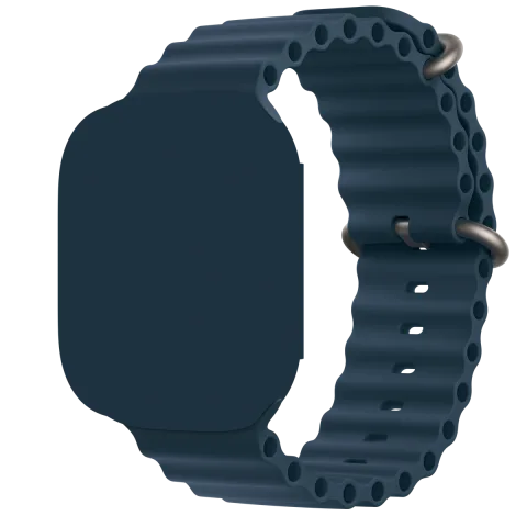 Apple Watch Ultra 2 with Blue Ocean Band, angled view