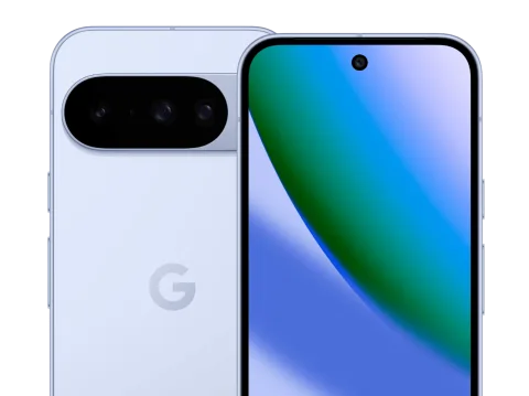 Google Pixel 10 in Frost, two units shown front and back