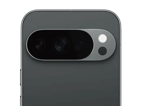 Google Pixel 10 Pro in Obsidian, camera bar close-up