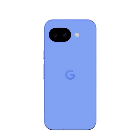 Google Pixel 10a in Lavender, studio back-view render on white