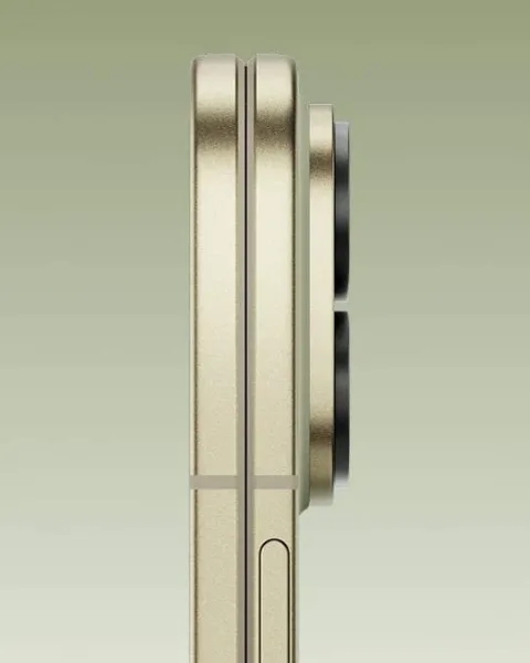 Google Pixel 11 Pro Fold in Olive, close-up of the matte platinum metal hinge edge, unfolded