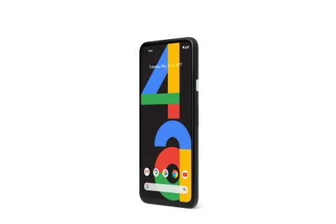 Google Pixel 4a in Just Black, front view (alternate)