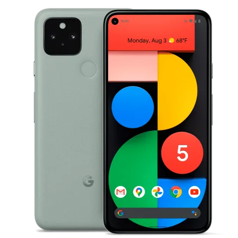 Google Pixel 5 in Sorta Sage, front view