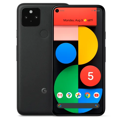Google Pixel 5 in Just Black, front view