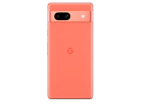 Google Pixel 7a in Coral, back view