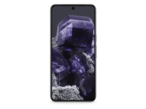 Google Pixel 8 Pro in Obsidian, front view showing display