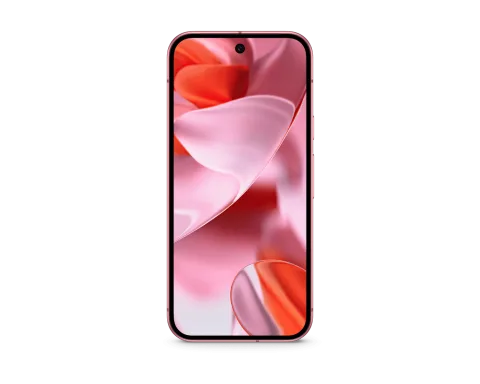 Google Pixel 9 in Peony, front view showing display