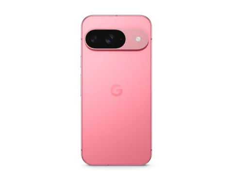 Google Pixel 9 in Peony, straight rear view