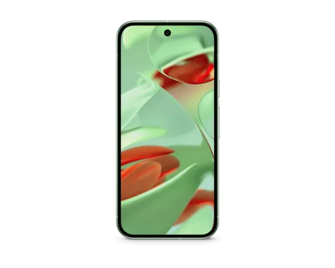 Google Pixel 9 in Wintergreen, straight rear view