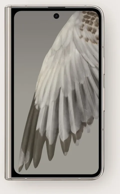 Front of Pixel Fold in Porcelain, unfolded