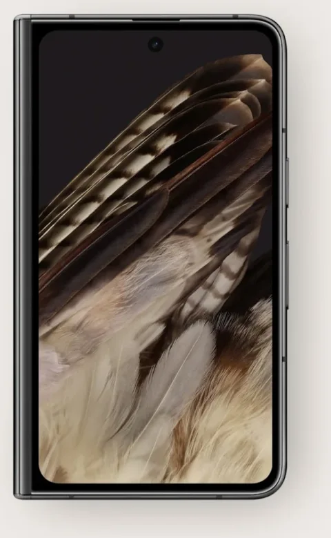 Front of Pixel Fold in Obsidian, unfolded