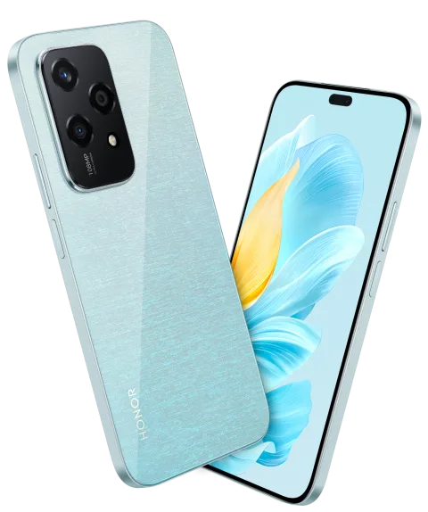 Honor 200 Lite in Starry Blue, front and back view