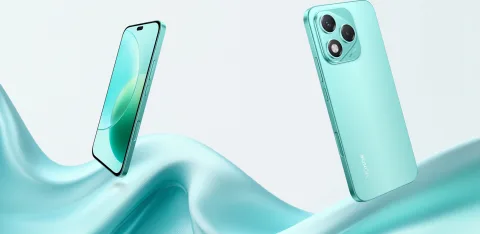 Honor 400 Lite in Marrs Green, front and back view