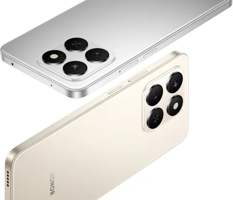 Honor 400 Smart in Meteor Silver and Desert Gold, back camera module hero shot