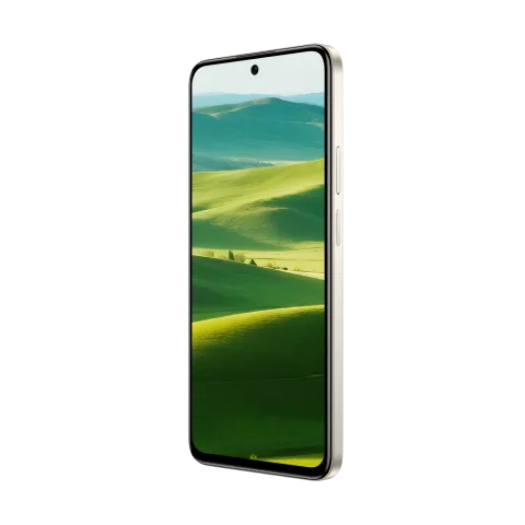 Honor 400 Smart angled front view with green landscape on display