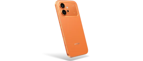 Honor 600 in Orange, three-quarter back angle