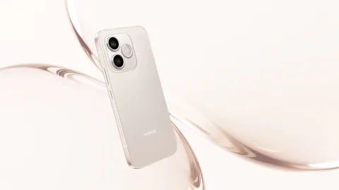 Honor 600 Lite in cream, angled product shot