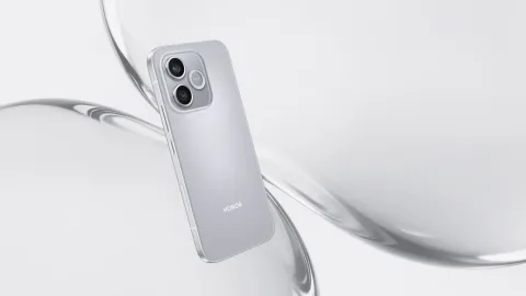 Honor 600 Lite in lavender, angled product shot