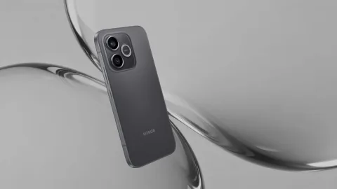 Honor 600 Lite in graphite black, angled product shot