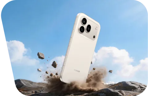 Honor 600 Pro drop-test on rock with dust