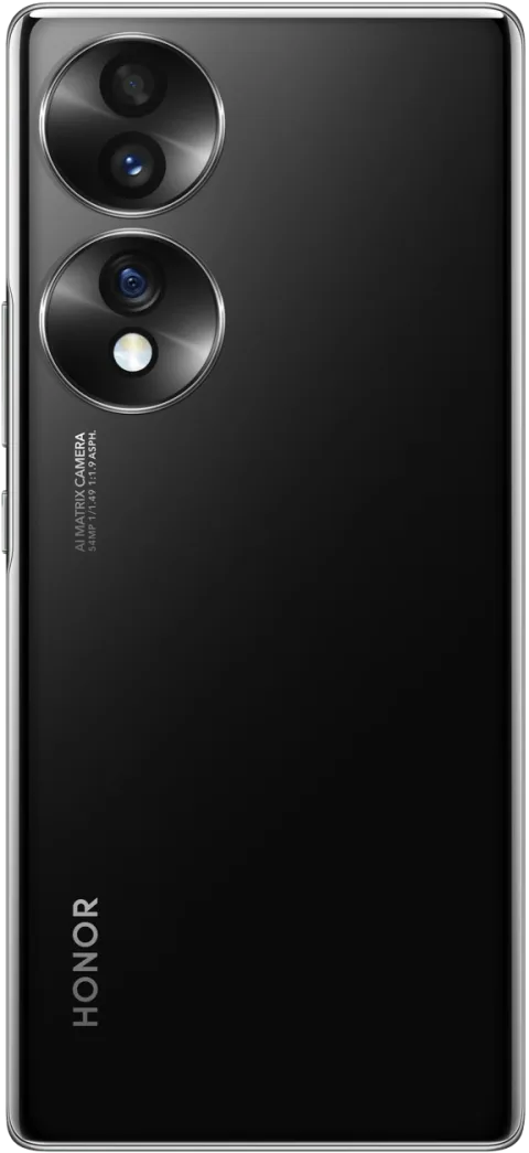 Honor 70 in Midnight Black, back view
