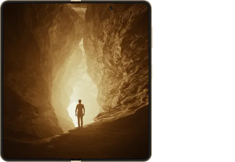 Honor Magic V5 fully unfolded, straight-on view of the inner display