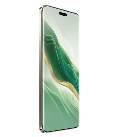 Honor Magic6 Pro in Green, front angled view showing display