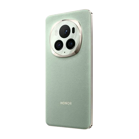 Honor Magic6 Pro in Green, back angled view