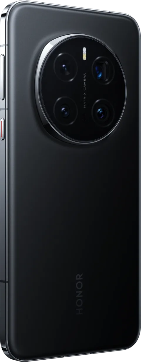 Honor Magic7 Pro rear view, black, transparent background