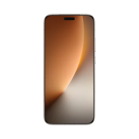 Honor Magic8 Pro in Sunrise Gold, full front view of the flat display