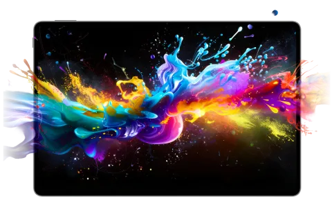 Honor MagicPad 4 screen-on showing colourful display