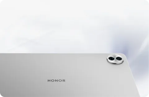 Honor Pad 10 in Space Grey, back corner and camera detail